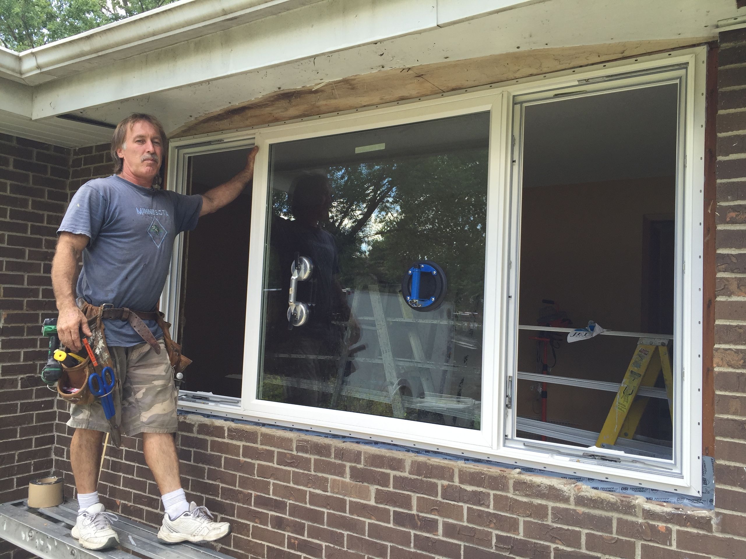 Replacement window going into a prepared opening